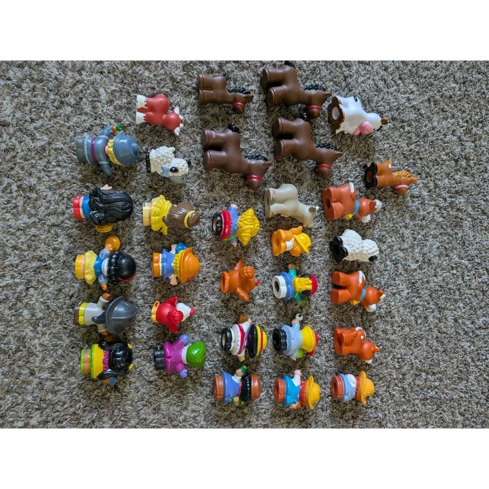 Fisher-Price Little People Lot of 31 Figures Farm Animals Horses Disney Princes